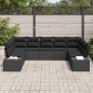 vidaXL Set da giardino con divano a 9 pezzi e cuscini - Polirattan nero