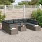 vidaXL Set da giardino con divani a 10 posti e cuscini - Polyrattan nero