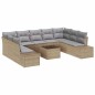 vidaXL Set di Divano da Giardino con 10 Pezzi e Cuscini in Polyrattan Nero