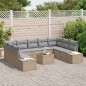 vidaXL Set di Divano da Giardino con 10 Pezzi e Cuscini in Polyrattan Nero
