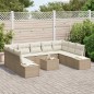 vidaXL Set di divano da giardino da 10 pezzi con cuscini in polyrattan marrone