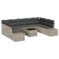 vidaXL Set giardino con divano a 10 pezzi e cuscini - Rattan Grigio in Poliestere
