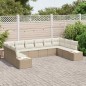 vidaXL Set da giardino di 10 pezzi con cuscini beige in polyrattan