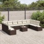 vidaXL Set divano giardino di 10 pezzi con cuscini grigi in polyrattan