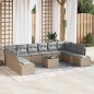 vidaXL Set Divano da Giardino 11 Pezzi con Cuscini Nero Rattan Sintetico vidaXL Set Divano da Giardino 11 Pezzi con Cuscini Nero Rattan Sintetico