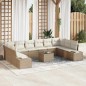 vidaXL Set di divani da giardino con cuscini in rattan marrone da 11 pezzi