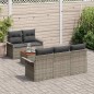vidaXL Set da Giardino in Rattan 6 Pezzi con Cuscini Grigi in Polyrattan e Acacia vidaXL Set da Giardino in Rattan 6 Pezzi con Cuscini Grigi in Polyrattan e Acacia
