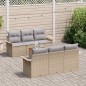 vidaXL Set divani da giardino 7 pezzi con cuscini beige in polyrattan e acacia vidaXL Set divani da giardino 7 pezzi con cuscini beige in polyrattan e acacia