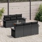 vidaXL Set Giardino 7 Pezzi con Cuscini in Rattan Sintetico Nero e Acacia vidaXL Set Giardino 7 Pezzi con Cuscini in Rattan Sintetico Nero e Acacia