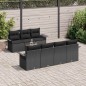 vidaXL Set divano da giardino 8 pezzi con cuscini in polyrattan nero e acacia