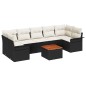 vidaXL Set di divani da giardino 8 pezzi con cuscini in rattan sintetico nero e legno di acacia.