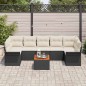 vidaXL Set di divani da giardino 8 pezzi con cuscini in rattan sintetico nero e legno di acacia.