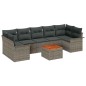 vidaXL Set di divani da giardino 8 pezzi con cuscini in polirattan grigio e legno di acacia.