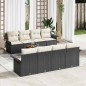 vidaXL Set di divani da giardino da 9 pezzi con cuscini in polyrattan nero e acacia.