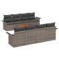 vidaXL Set di divani da giardino 9 pezzi con cuscini grigi in rattan sintetico e legno d'acacia