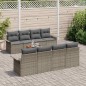 vidaXL Set di divani da giardino 9 pezzi con cuscini grigi in rattan sintetico e legno d'acacia