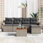 vidaXL Set da Giardino 6 Pezzi con Cuscini Grigi in Rattan, Acacia