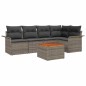 vidaXL Set di Divani da Giardino a 6 Pezzi di con Cuscini in Rattan Grigio e Acacia