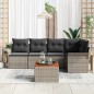 vidaXL Set di Divani da Giardino a 6 Pezzi di con Cuscini in Rattan Grigio e Acacia