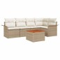 vidaXL Set di divani da giardino 6 pezzi con cuscini beige in rattan sintetico e legno di acacia