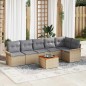 vidaXL Set da Giardino con 7 Pezzi e Cuscini Beige in Rattan e Legno di Acacia