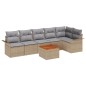vidaXL Set da Giardino con 7 Pezzi e Cuscini Beige in Rattan e Legno di Acacia