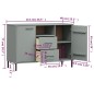 Credenza Gambe Metallo Grigio 113x40x77 cm Legno Massello OSLO Credenza Gambe Metallo Grigio 113x40x77 cm Legno Massello OSLO
