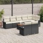 vidaXL Set da giardino da 9 pezzi con cuscini in polyrattan nero e acacia
