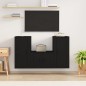 Set Mobili Porta TV 3 pz Nero in Legno Multistrato Set Mobili Porta TV 3 pz Nero in Legno Multistrato