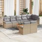 vidaXL Set di divani da giardino di 9 pezzi vitaXL con cuscini in rattan poli beige e acacia. vidaXL Set di divani da giardino di 9 pezzi vitaXL con cuscini in rattan poli beige e acacia.