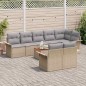 vidaXL Set di divani da giardino di 9 pezzi vitaXL con cuscini in rattan poli beige e acacia. vidaXL Set di divani da giardino di 9 pezzi vitaXL con cuscini in rattan poli beige e acacia.
