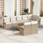 vidaXL Set di Divani da Giardino a 9 Pezzi con Cuscini Beige in Rattan Sintetico e Acacia
