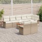 vidaXL Set di Divani da Giardino a 9 Pezzi con Cuscini Beige in Rattan Sintetico e Acacia