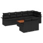 vidaXL Set di Divani da Giardino 9 Pezzi con Cuscini in Poly Rattan Nero e Legno di Acacia vidaXL Set di Divani da Giardino 9 Pezzi con Cuscini in Poly Rattan Nero e Legno di Acacia