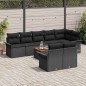 vidaXL Set di Divani da Giardino 9 Pezzi con Cuscini in Poly Rattan Nero e Legno di Acacia vidaXL Set di Divani da Giardino 9 Pezzi con Cuscini in Poly Rattan Nero e Legno di Acacia