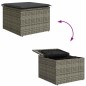 vidaXL Set da Giardino con 7 pezzi e cuscini grigi in rattan sintetico e tavolo in acacia