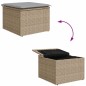vidaXL Set di divani da giardino 7 pezzi con cuscini beige in polyrattan e acacia