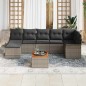 vidaXL Set da giardino 8 pezzi con cuscini grigi in polirattan e legno di acacia