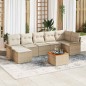 vidaXL Set da Giardino in 8 Pezzi con Cuscini Beige in Rattan Sintetico e Acacia