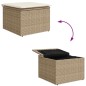 vidaXL Set da Giardino in 8 Pezzi con Cuscini Beige in Rattan Sintetico e Acacia