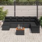 vidaXL Set di divani da giardino 9 pezzi con cuscini , rattan plastico nero e acacia