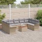 vidaXL Set da Giardino da 10 Pezzi con Cuscini Beige in Rattan Sintetico e Legno di Acacia vidaXL Set da Giardino da 10 Pezzi con Cuscini Beige in Rattan Sintetico e Legno di Acacia