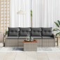 vidaXL Set da giardino 5 pezzi con cuscini grigi in rattan PVC e acacia.