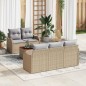 vidaXL Set di divani da giardino in 6 pezzi con cuscini beige in rattan sintetico e acacia