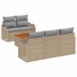 vidaXL Set di divani da giardino in 6 pezzi con cuscini beige in rattan sintetico e acacia