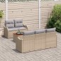 vidaXL Set di divani da giardino in 6 pezzi con cuscini beige in rattan sintetico e acacia