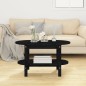 Tavolino da Salotto Nero 80x45x45 cm in Legno Massello di Pino Tavolino da Salotto Nero 80x45x45 cm in Legno Massello di Pino