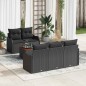 vidaXL Set di divani da giardino in 6 pezzi con cuscini in poli rattan nero e legno di acacia