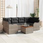 vidaXL Set di divani da giardino 7 pezzi con cuscini grigi in polyrattan e acacia vidaXL Set di divani da giardino 7 pezzi con cuscini grigi in polyrattan e acacia