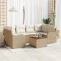 vidaXL Set da Giardino 7 Pezzi con cuscini beige in rattan sintetico e acacia vidaXL Set da Giardino 7 Pezzi con cuscini beige in rattan sintetico e acacia
